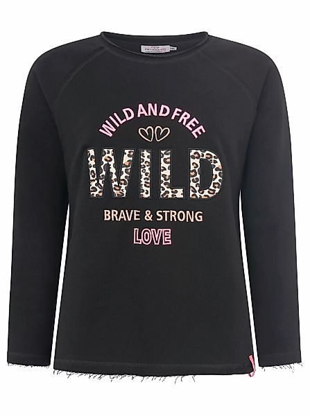 Zwillingsherz Sweater ""Wild and Free"", mit Used-Look Kanten, Leo Details günstig online kaufen