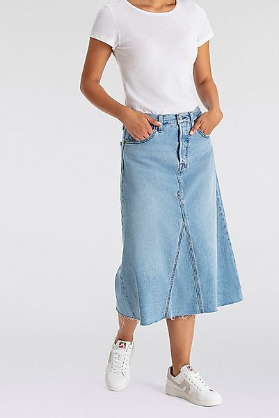 Levi's® Jeansrock HR A LINE DECON SKIRT in trendy Midi-Länge mit ausgefrans günstig online kaufen