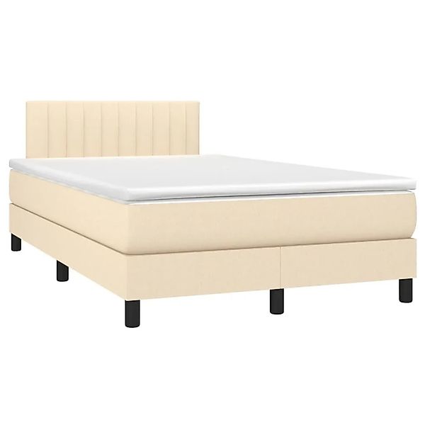 vidaXL Boxspringbett mit Matratze & LED Creme 120x200 cm Stoff 3133306 günstig online kaufen