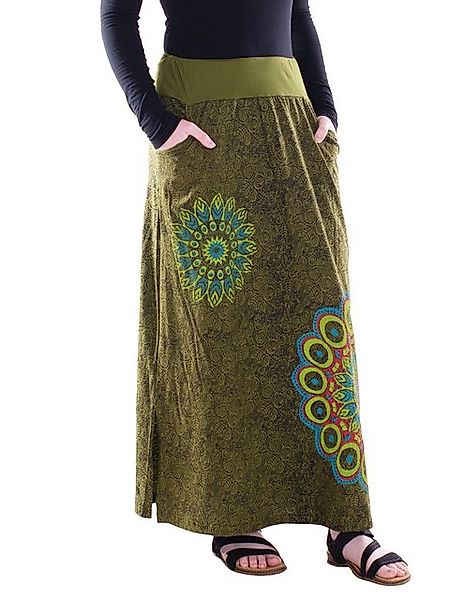 Vishes Maxirock Damen Maxi-Rock Baumwolle Blumen-Muster elastischer Bund mi günstig online kaufen