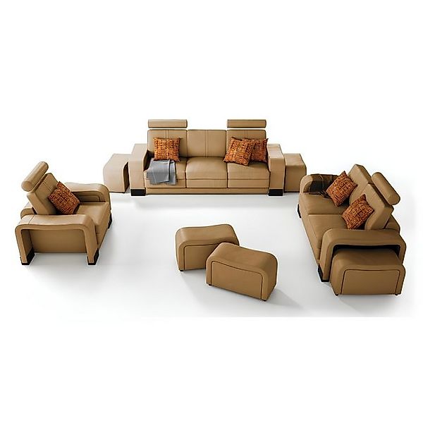 JVmoebel Sofa Sofagarnitur Couch USB Sofa Leder Garnitur Sitz Wohnlandschaf günstig online kaufen