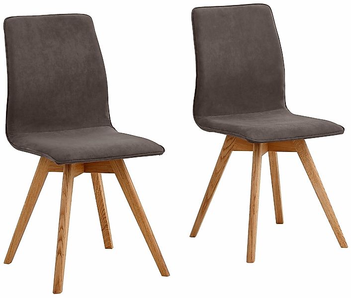 andas Esszimmerstuhl "Rania", (Set), 2 St., Luxus-Microfaser, Eiche, 2er/4e günstig online kaufen