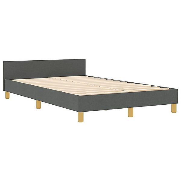 vidaXL Bett Bettgestell Dunkelgrau Stoff 120x190 cm (1-tlg) günstig online kaufen