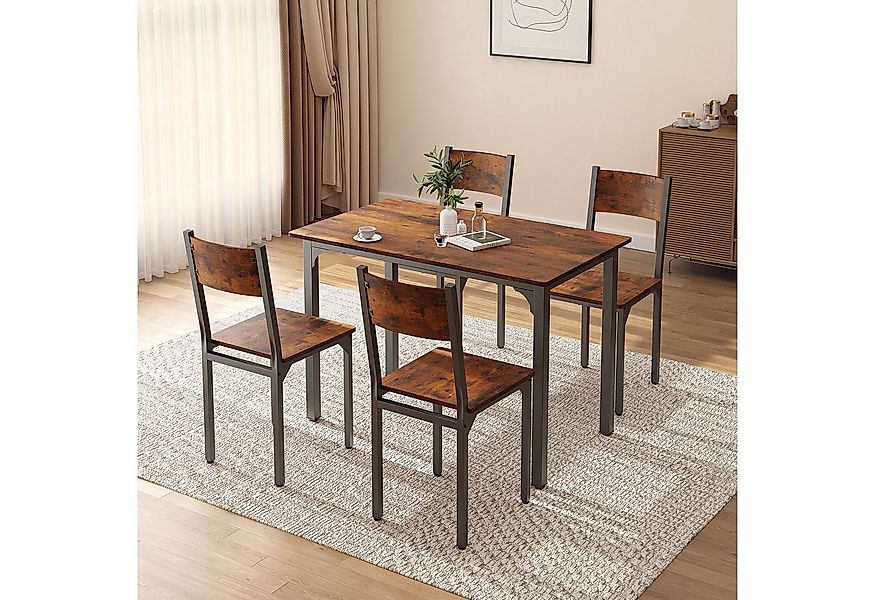 JOIVI Essgruppe 5-Teiliges Esstisch Set mit Stühle, (Metallgestell Sitzgrup günstig online kaufen