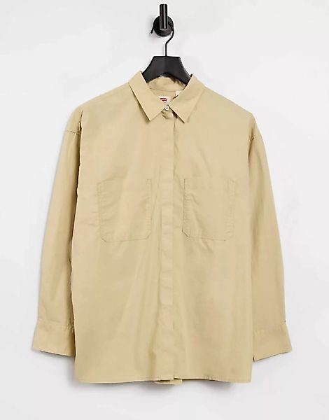 Levi's – Oversized Hemd im Utility-Stil in Beige-Neutral günstig online kaufen
