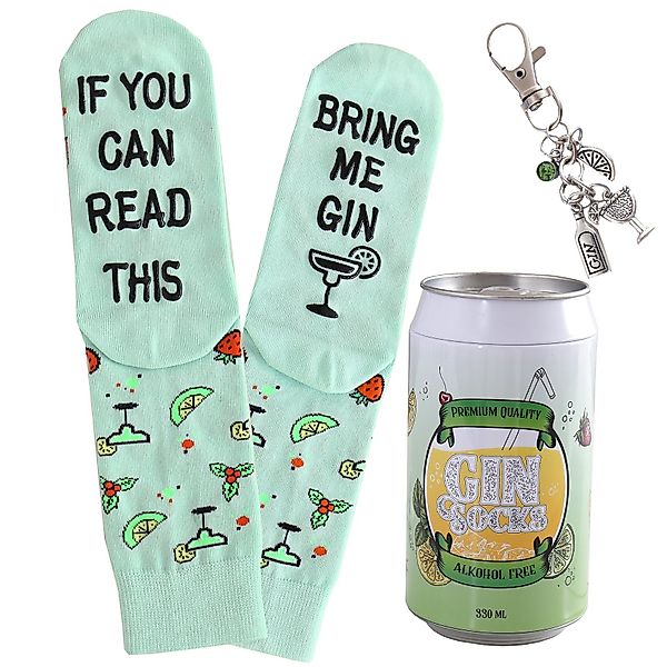 Lucadeau Freizeitsocken Gin-Socken mit Schlüsselanhänger in günstig online kaufen