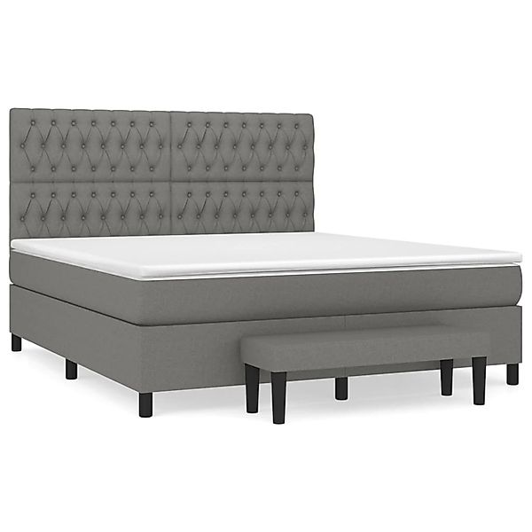 vidaXL Boxspringbett Boxspringbett mit Matratze Dunkelgrau 180x200 cm Stoff günstig online kaufen