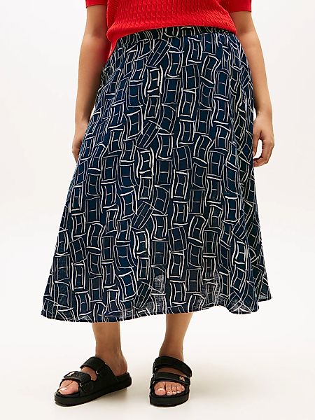 Tommy Hilfiger Curve A-Linien-Rock "CRV ESS LINEN FLARE SKIRT" in großen Gr günstig online kaufen