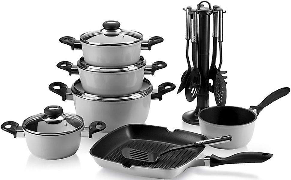 Krüger Topf-Set »Aluguss Topf- und Pfannenset inkl. praktischen Küchenhelfe günstig online kaufen