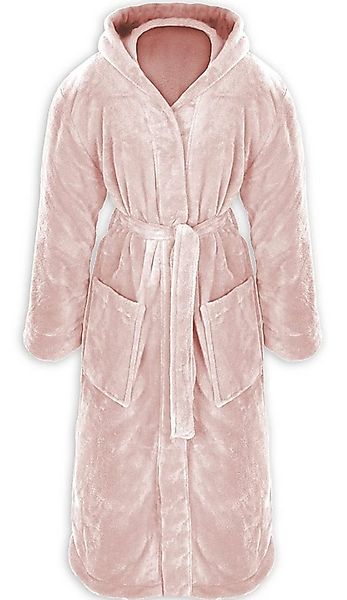 Gräfenstayn Unisex-Bademantel Bademantel Kapuze Flanell Fleece, M Rosa, war günstig online kaufen