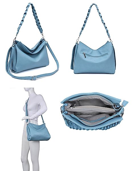 ITALYSHOP24 Schultertasche Damen Tasche Shopper FLECHTOPTIK günstig online kaufen