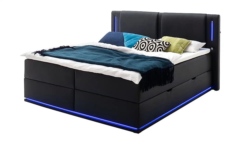 Boxspringbett mit Stauraum  Brighton ¦ schwarz ¦ Maße (cm): B: 200 H: 117 B günstig online kaufen