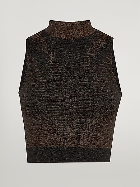 Wolford - Shiny Grid Top Sleeveless, Frau, black/copper, Größe: XS günstig online kaufen