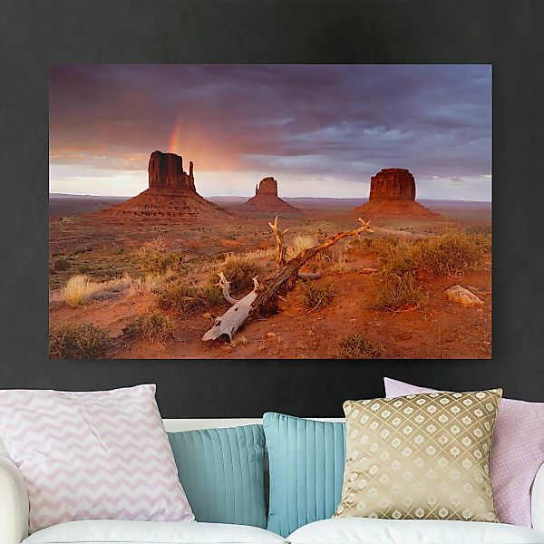 Leinwandbild Berg - Querformat Monument Valley bei Sonnenuntergang günstig online kaufen