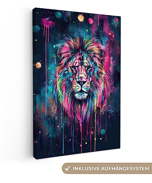 OneMillionCanvasses® Leinwandbild Löwe - Farbe - günstig online kaufen