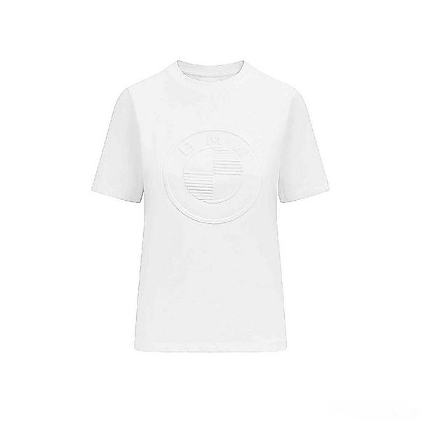 BMW T-Shirt BMW Damen T-Shirt Embossed Logo Geprägt Jersey Weiß Shirt günstig online kaufen