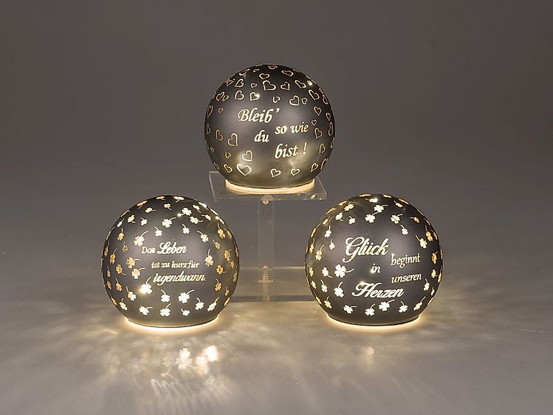 formano Kugelleuchte Sprüche, Mit Timerfunktion günstig online kaufen