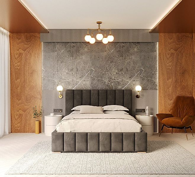 thematys Polsterbett 90x200–180x200 cm – Samt Velours, Bett mit Bettkasten günstig online kaufen