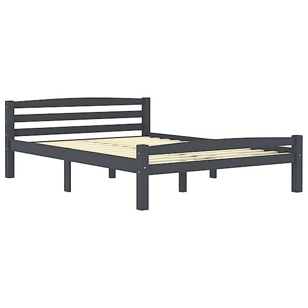 vidaXL Bettgestell Massivholzbett Dunkelgrau Kiefer 140x200 cm Bett Bettrah günstig online kaufen