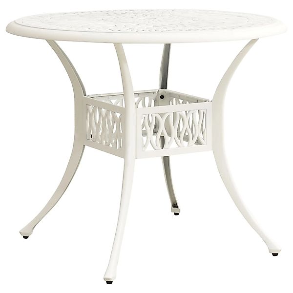 vidaXL Gartentisch Weiß 90x90x74 cm Aluminiumguss 315587 günstig online kaufen