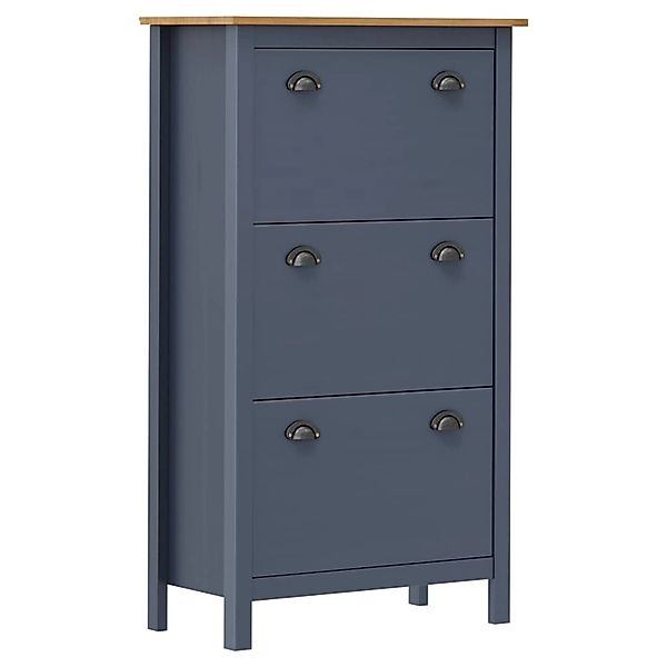 vidaXL Schuhschrank Hill Grau 72x35x124 cm Massivholz Kiefer 289005 günstig online kaufen