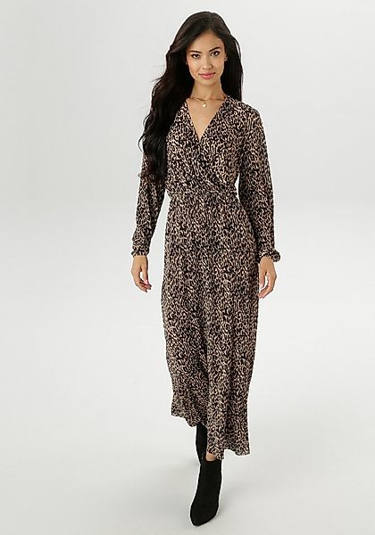 Aniston SELECTED Jerseykleid im trendy Animal-Print und Wickeloptik - NEUE günstig online kaufen