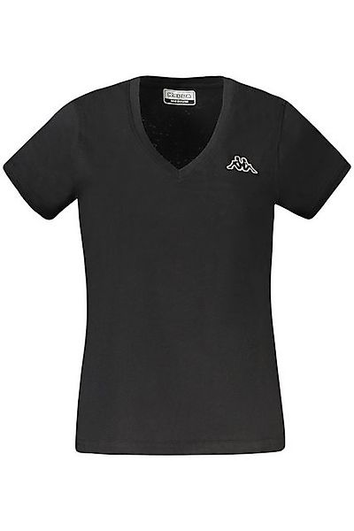 Kappa T-Shirt Damen Kurzarm T-Shirt: Schwarz, V-Ausschnitt günstig online kaufen