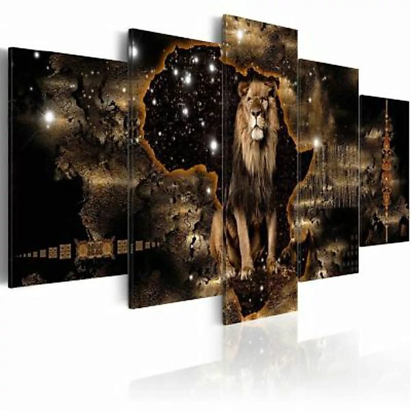 artgeist Wandbild Golden Lion (5 Parts) Wide mehrfarbig Gr. 200 x 100 günstig online kaufen