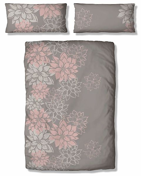 Home affaire Bettwäsche »Susan Blumen Design«, in Linon und Biber (Flanell) günstig online kaufen