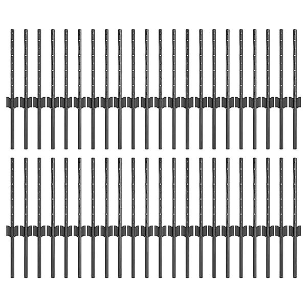 vidaXL Zaunpfosten 44 Stk Grau 80 cm Stahl 3335929 günstig online kaufen