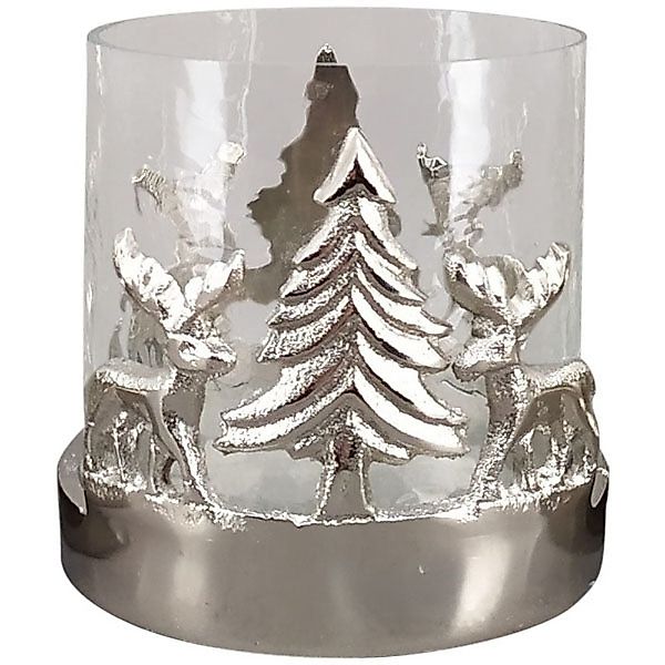 finehomegarden Windlicht Teelichthalter Tanne/Rentier H8,5cm + günstig online kaufen