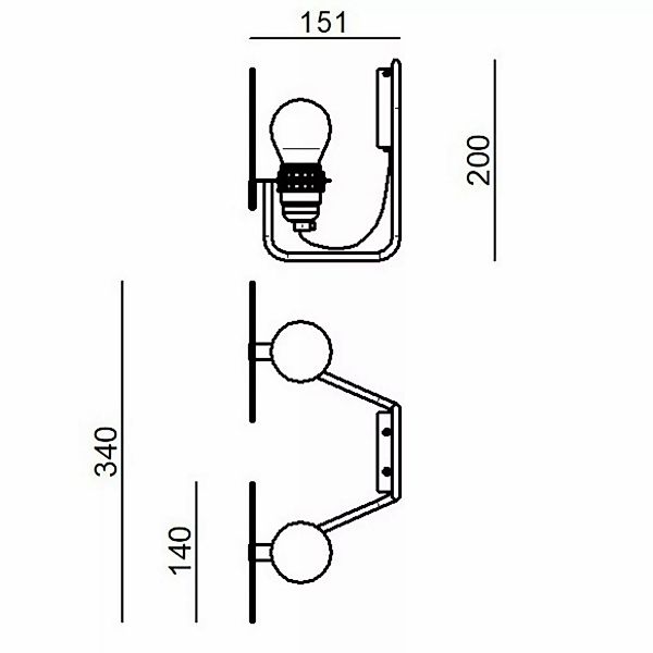 Stilnovo Bugia LED-Wandleuchte zweiflammig gelb günstig online kaufen