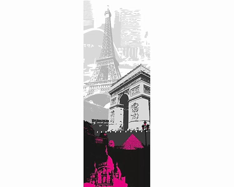 Dekopanel "Skyline Paris" 1,00x2,80 m / selbstklebende Folie günstig online kaufen