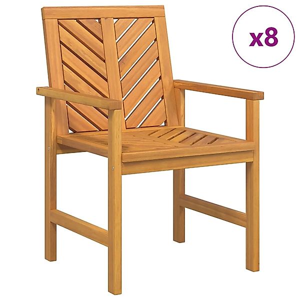 vidaXL Esszimmerstuhl 8 Stk Natur 62,5 x 59 x 89 cm Massivholz Akazie 31541 günstig online kaufen