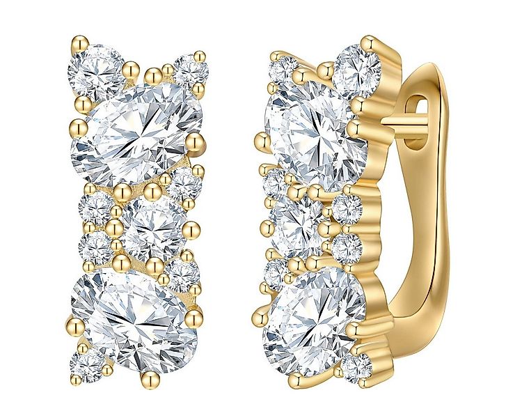 Rafaela Donata Paar Creolen gelbgold, mit Zirkonia günstig online kaufen