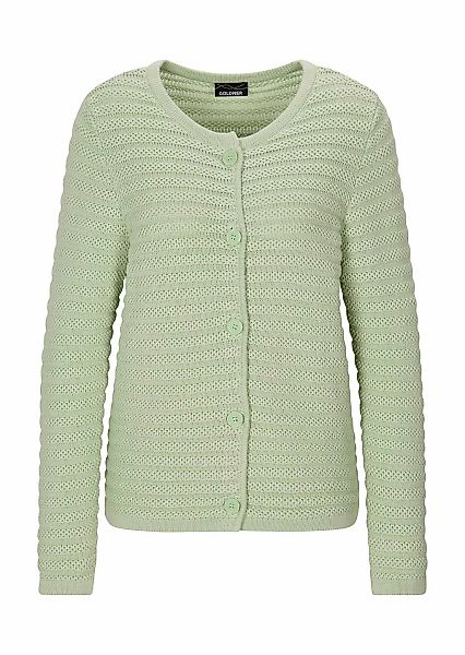 GOLDNER Strickjacke "Ajourjacke in Querrippen-Optik" modischer Strukturstri günstig online kaufen