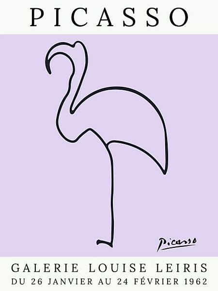 Poster / Leinwandbild - Picasso Flamingo – Lila günstig online kaufen