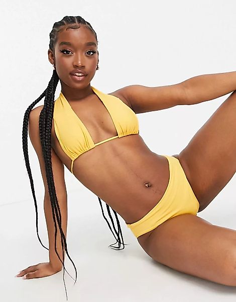 Weekday – Ava Recycled – Bikinihose in Gelb günstig online kaufen