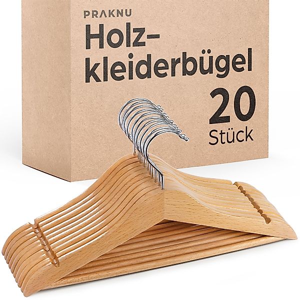 Praknu Kleiderbügel aus Holz Natur mit günstig online kaufen