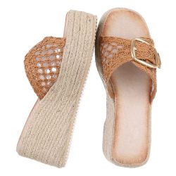 Ital-Design Damen Wedge-Sandalen mit gewebtem Obermaterial günstig online kaufen