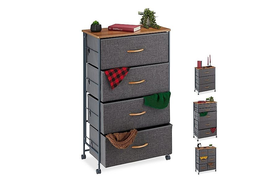 relaxdays Beistellschrank Schubladenschrank mit Rollen B günstig online kaufen