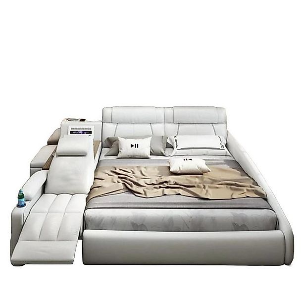 JVmoebel Bett Bett XXL Big Betten Leder Hotel Polster 180x200cm Multifunkti günstig online kaufen