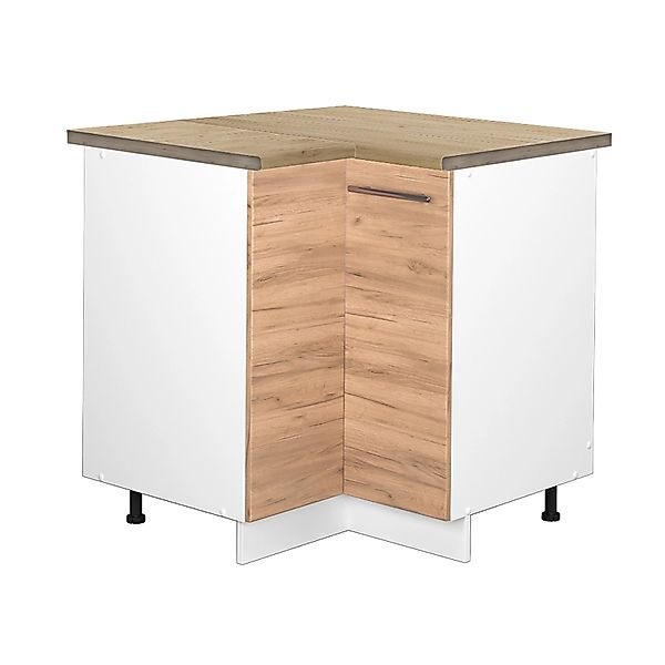 Vicco Eckunterschrank Fame-Line Goldkraft Eiche/Weiß 81 cm AP Eiche günstig online kaufen