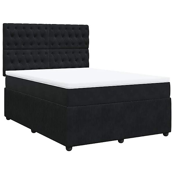 vidaXL Boxspringbett mit Matratze Schwarz 160x200 cm Samt 3294690 günstig online kaufen
