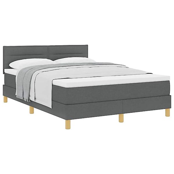 vidaXL Boxspringbett mit Matratze Dunkelgrau 160 x 200 cm Stoff 3338854 günstig online kaufen