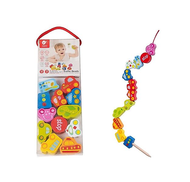 Classic World Lernspielzeug Fädelkette Fahrzeuge aus Teebaumholz zur Feinmo günstig online kaufen