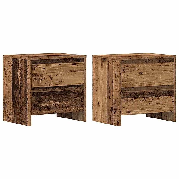 vidaXL Nachttisch 2 Stk Altholz 45 x 34 x 44,5 cm Holzwerkstoff 863354 günstig online kaufen