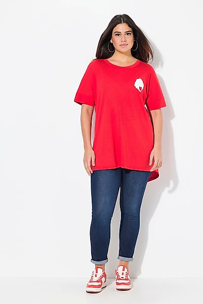 Ulla Popken T-Shirt T-Shirt Rückendruck Oversized günstig online kaufen