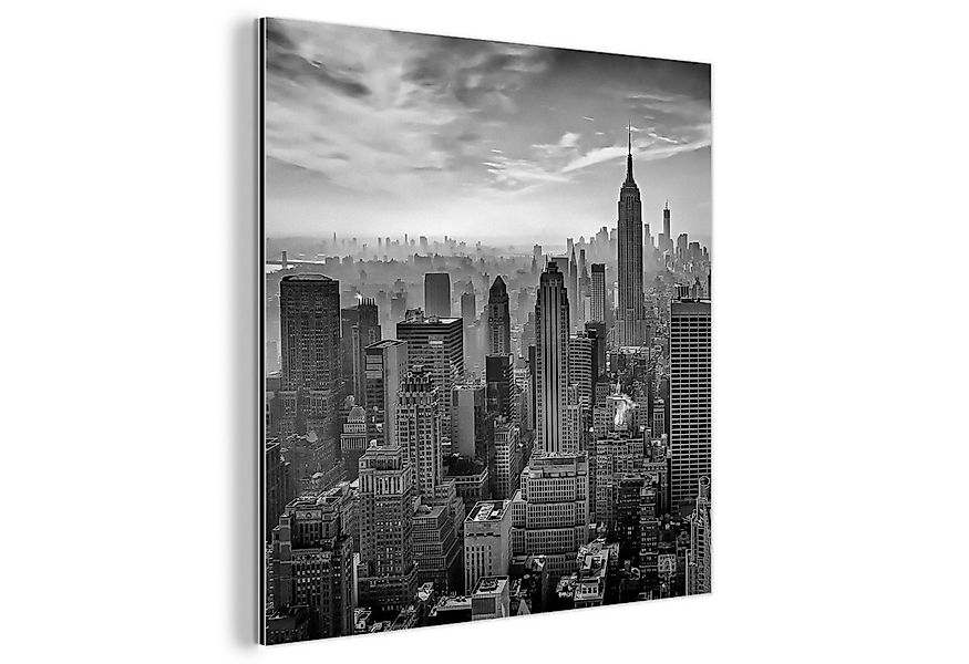 MuchoWow Metallbild Architektur - Schwarz und weiß - Stadt - Skyline - New günstig online kaufen