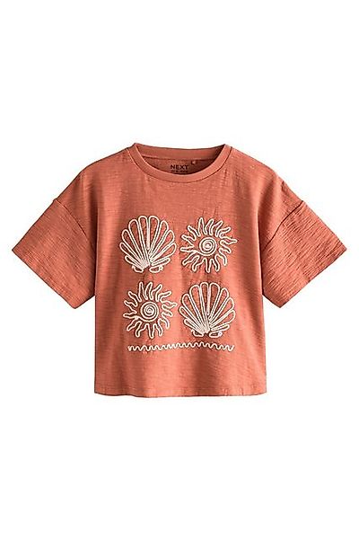 Next T-Shirt T-Shirt aus 100 % Baumwolle mit Muschelstickerei (1-tlg) günstig online kaufen